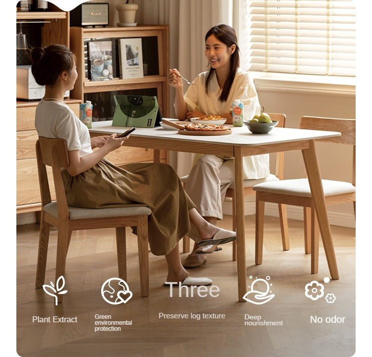 Solid RubberWood, Oak Solid Wood Rock Modern Dining Table