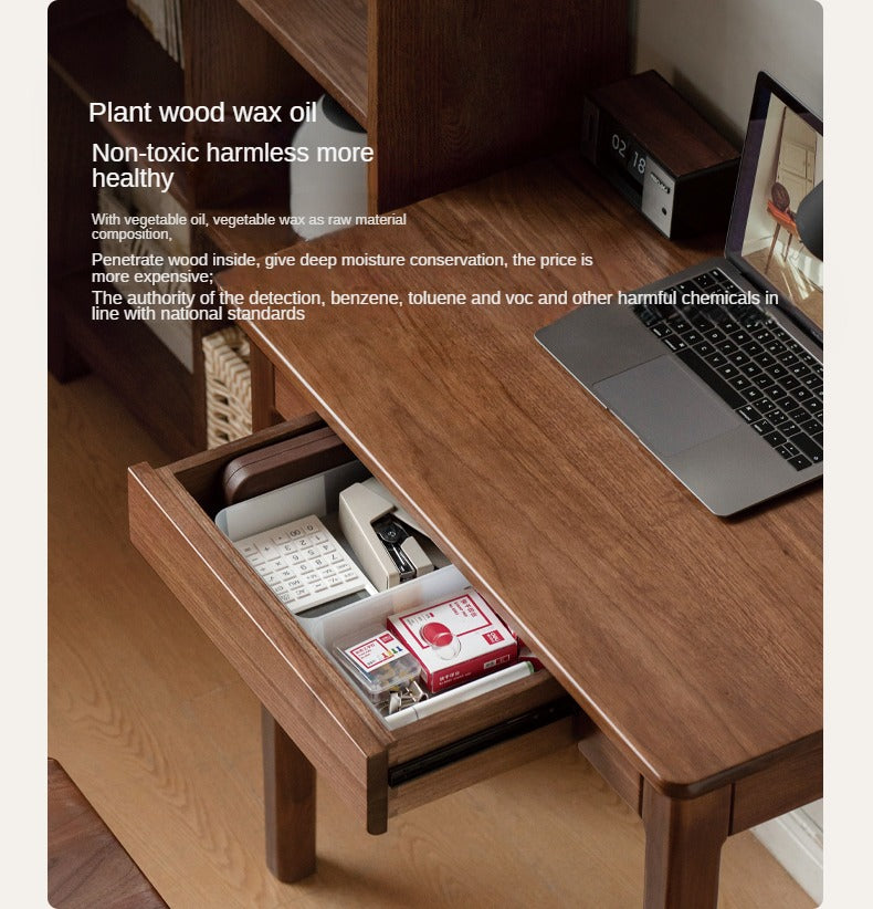 Black Walnut Solid Wood Desk with Drawer New Style
