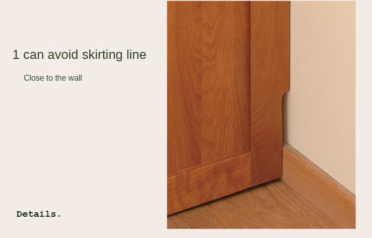 Cherry Wood Sliding Door Retro Wardrobe.
