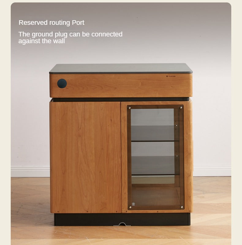 Cherry Solid Wood Island Multifunctional Bar.