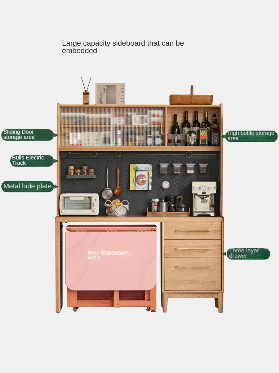 Oak Solid Wood Large Capacity Dining Sideboard