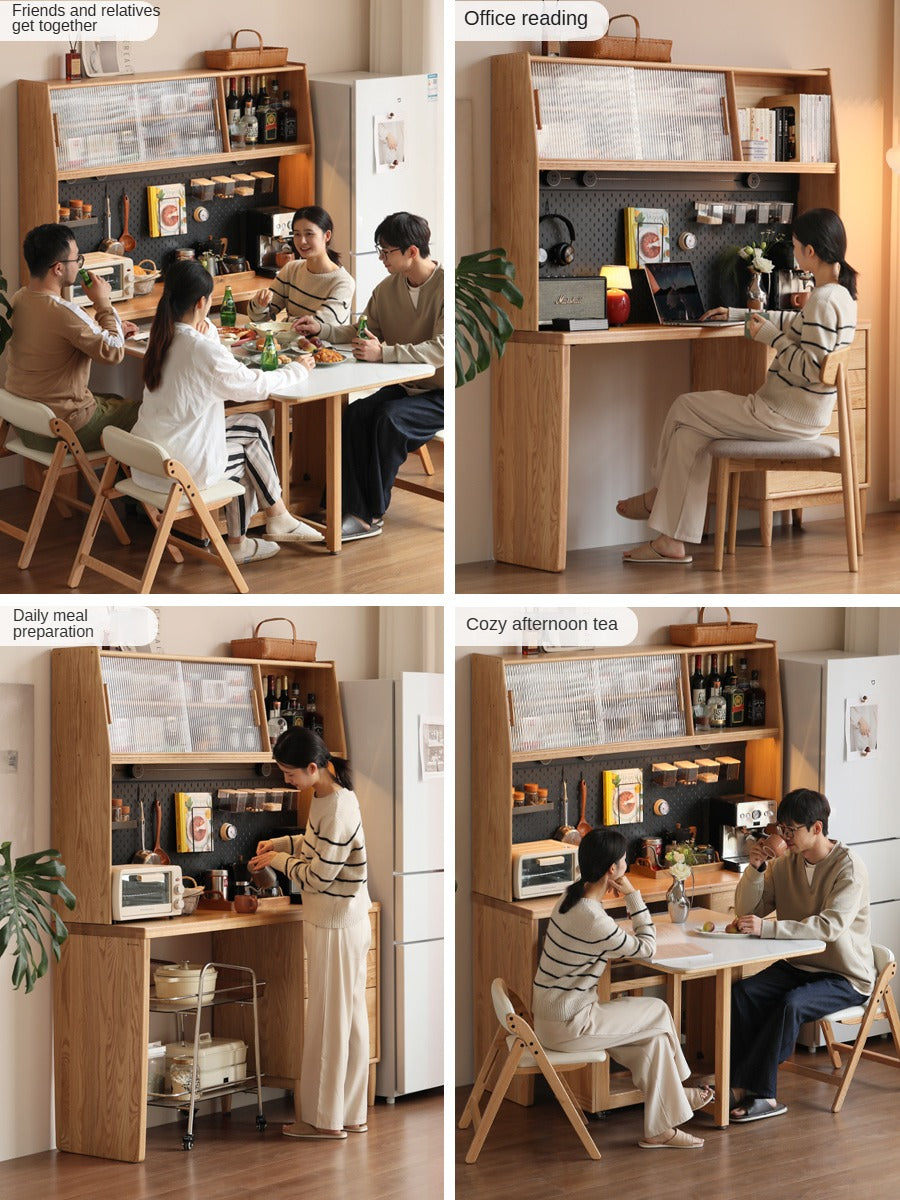 Oak Solid Wood Large Capacity Dining Sideboard