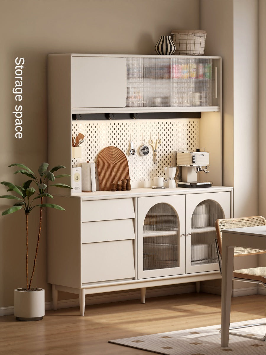Poplar Solid Wood, Solid RubberWood French Cream Style Sideboard