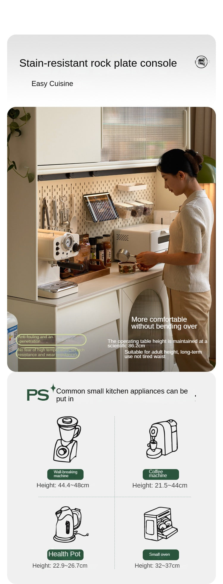 Solid RubberWood French Cream Style Sideboard