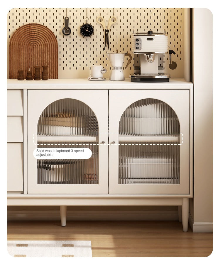 Poplar Solid Wood, Solid RubberWood French Cream Style Sideboard