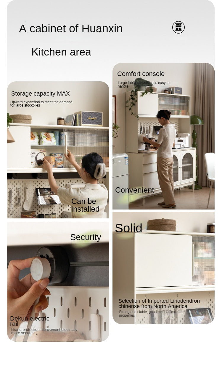 Solid RubberWood French Cream Style Sideboard