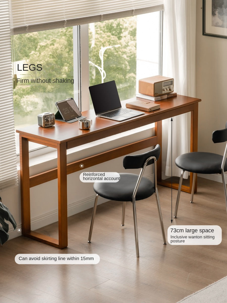 Poplar Solid Wood Narrow Office Desk.