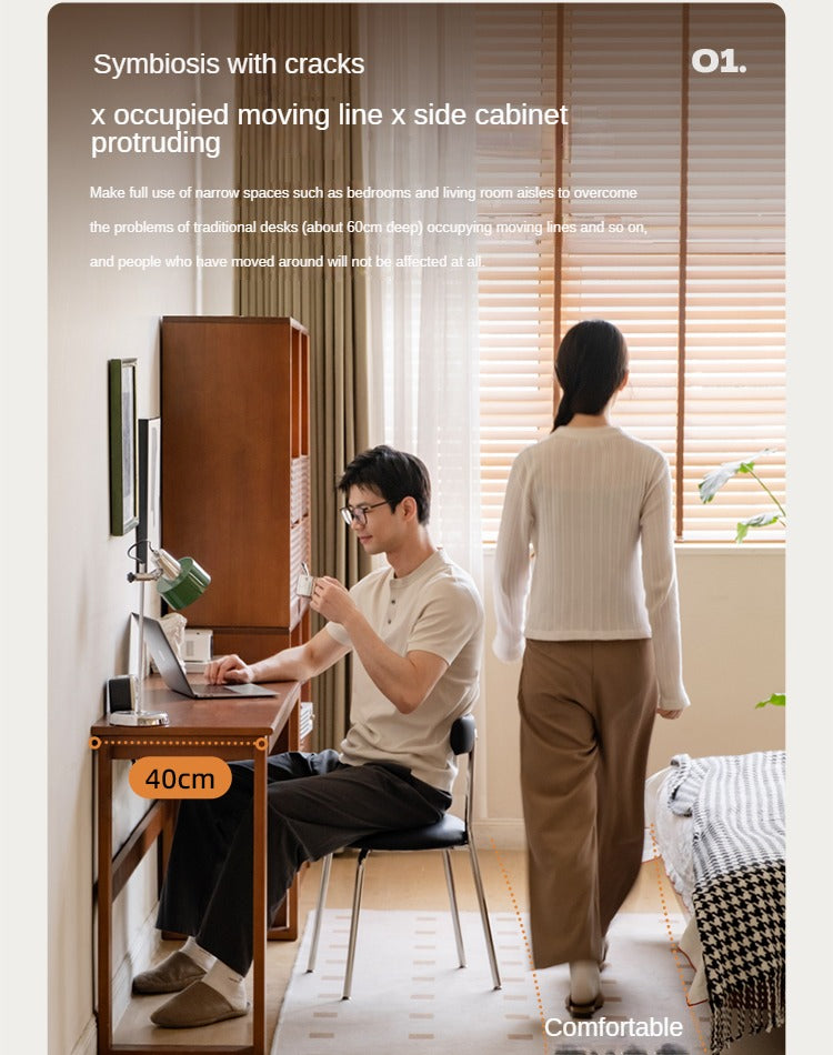 Poplar Solid Wood Narrow Office Desk.