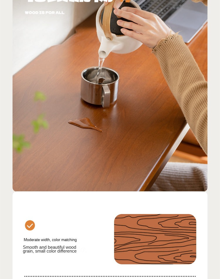 Poplar Solid Wood Narrow Office Desk.