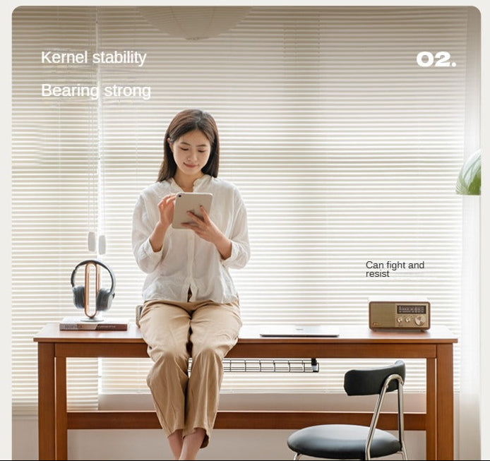 Poplar Solid Wood Narrow Office Desk.