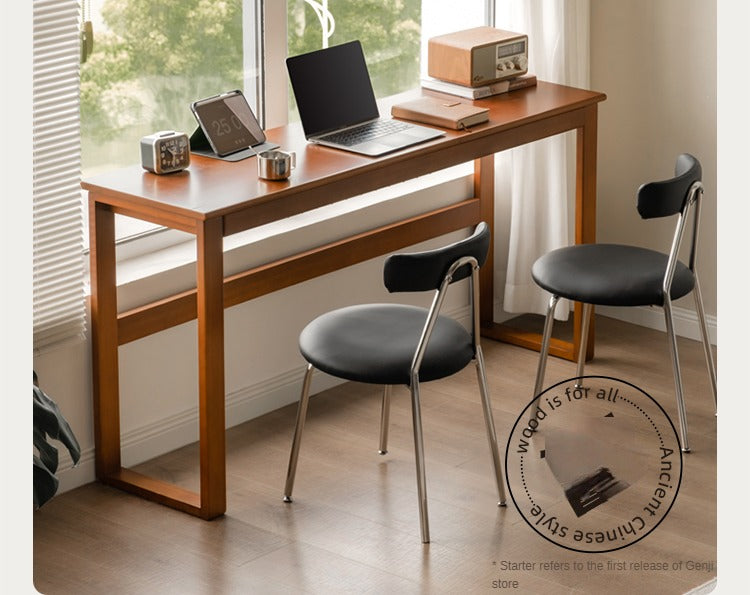 Poplar Solid Wood Narrow Office Desk.