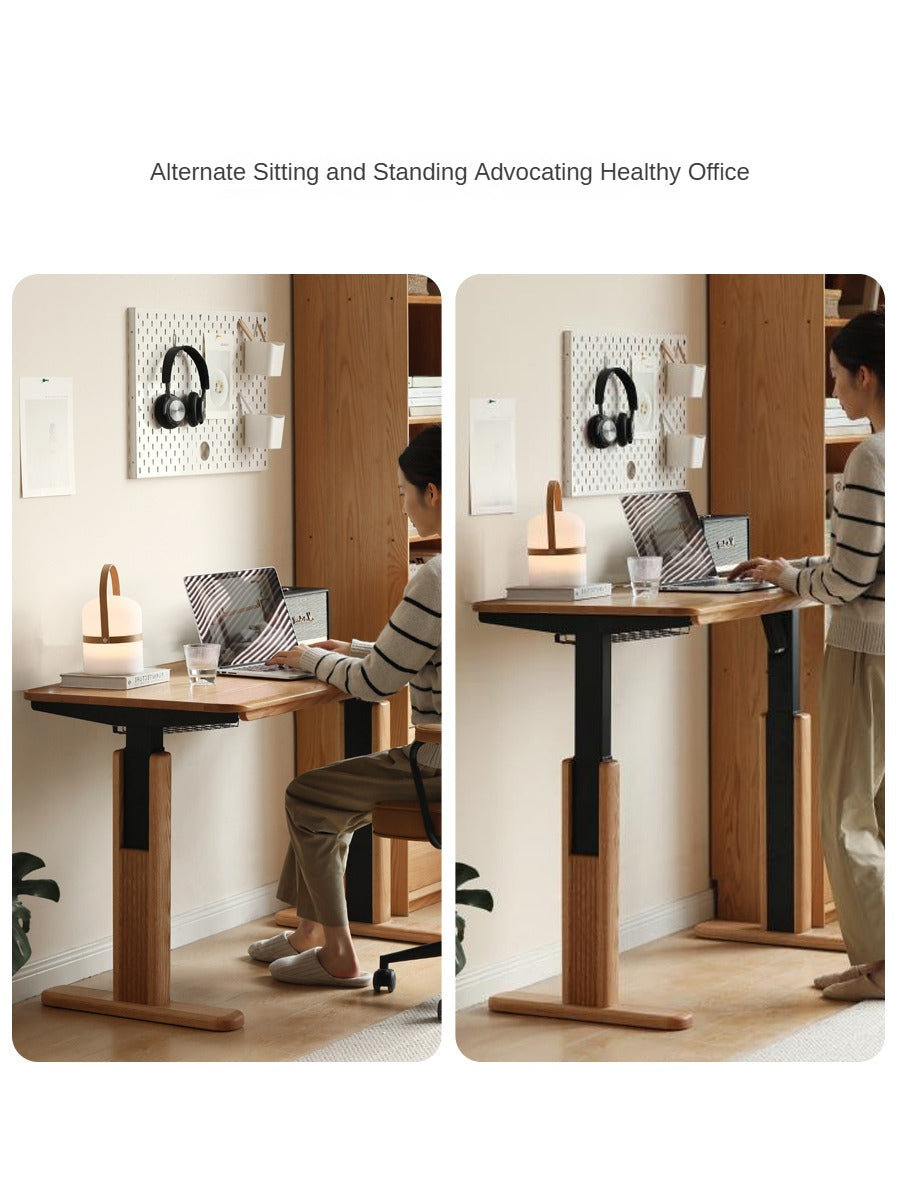 Oak, Ash Solid Wood Electric Lift Desk