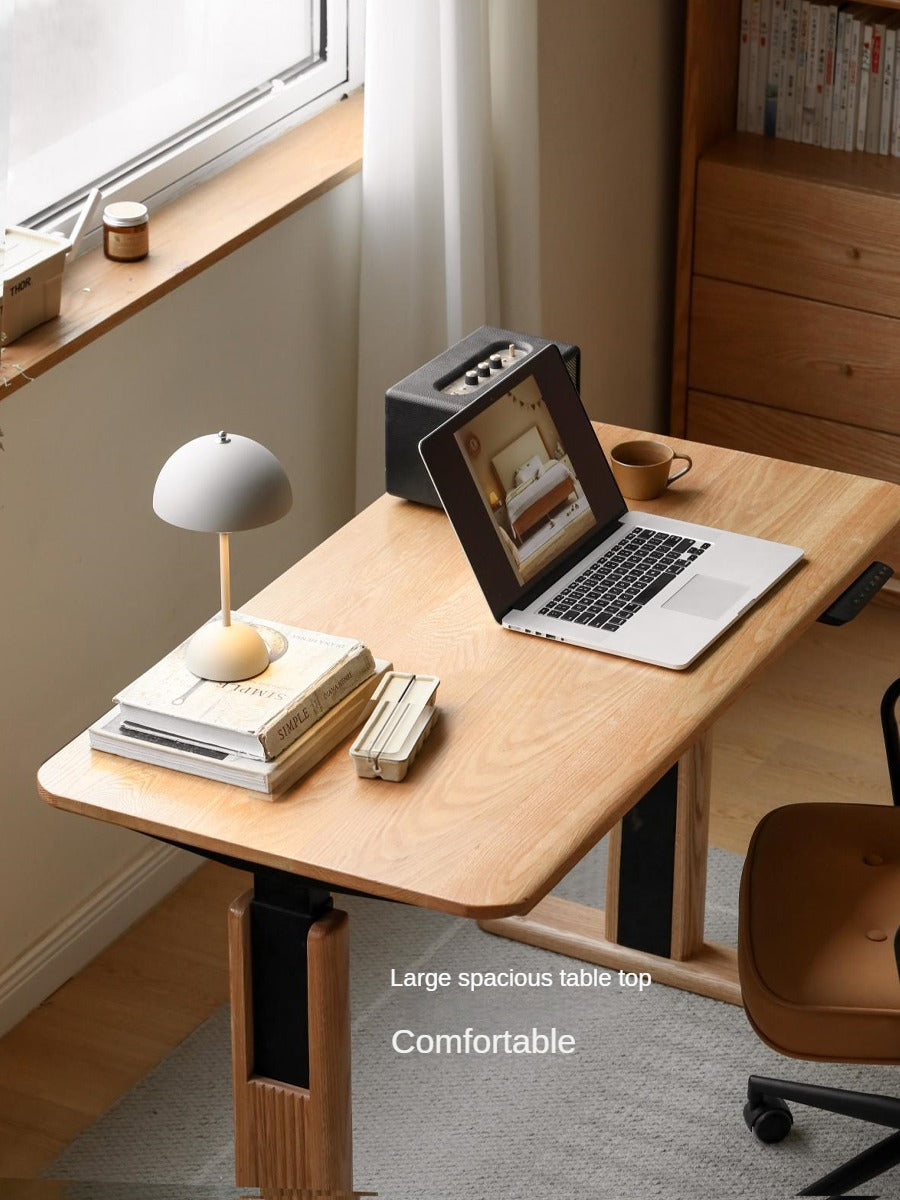 Oak, Ash Solid Wood Electric Lift Desk