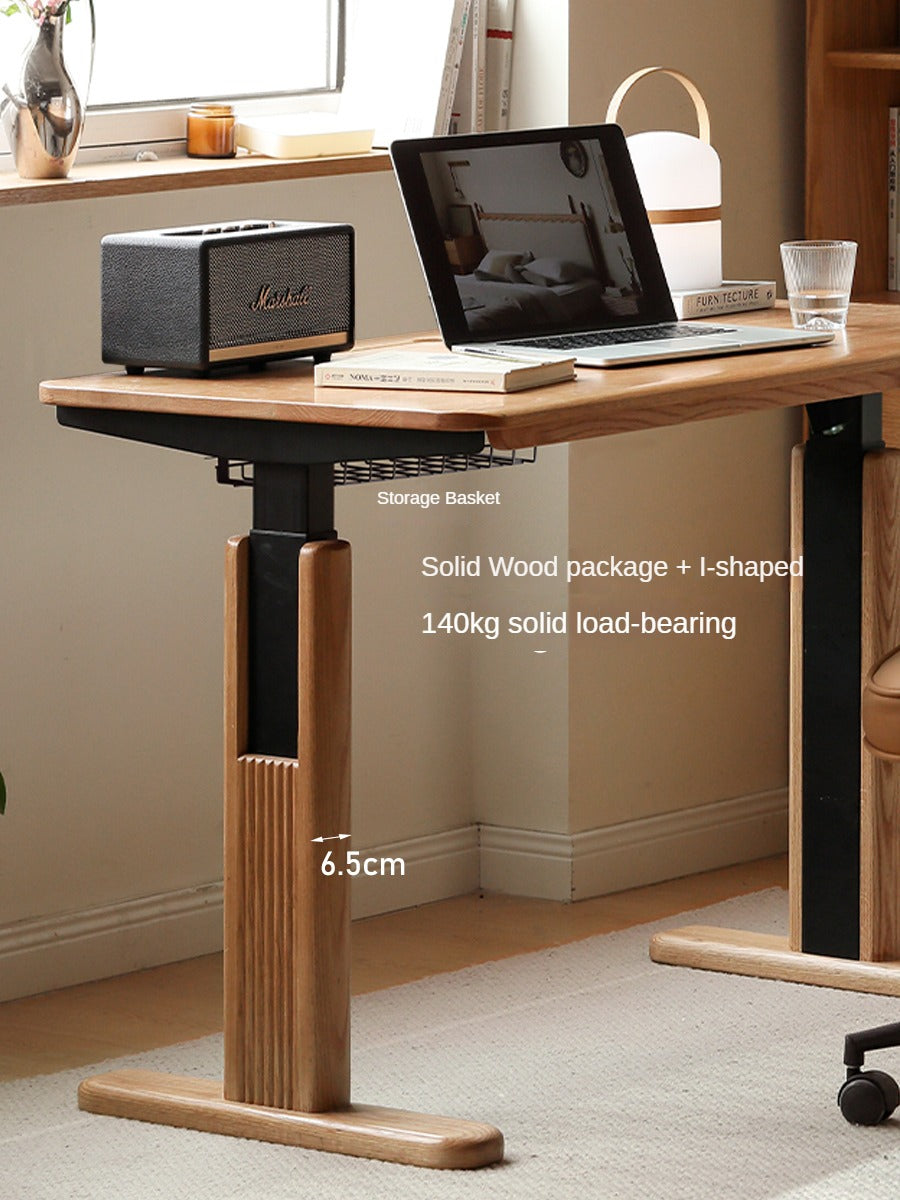 Oak, Ash Solid Wood Electric Lift Desk