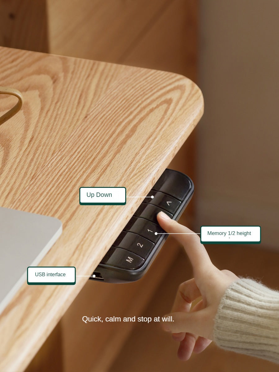 Oak, Ash Solid Wood Electric Lift Desk