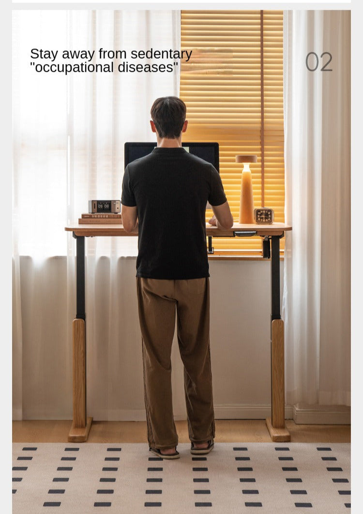 Oak, Ash Solid Wood Electric Lift Desk