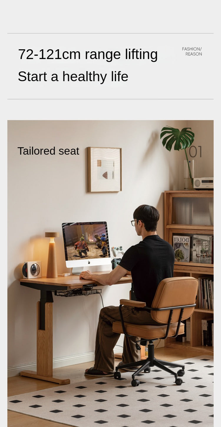 Oak, Ash Solid Wood Electric Lift Desk