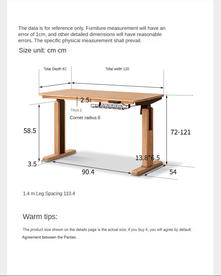 Oak, Ash Solid Wood Electric Lift Desk