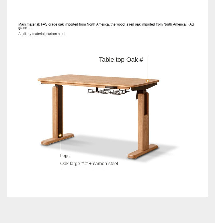 Oak, Ash Solid Wood Electric Lift Desk