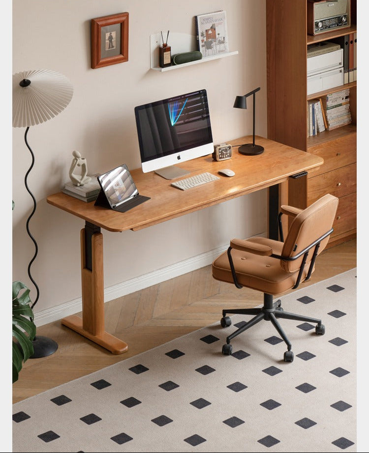 Oak, Ash Solid Wood Electric Lift Desk