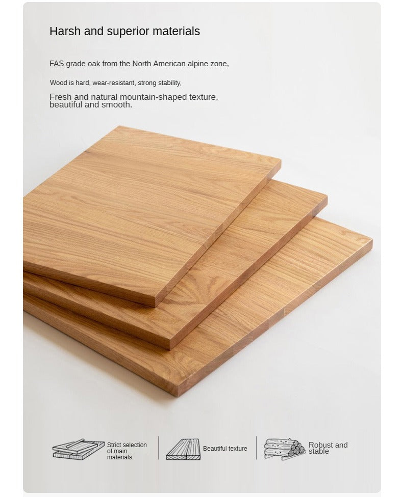 Oak Solid Wood Electric Lift Narrow Long Desk