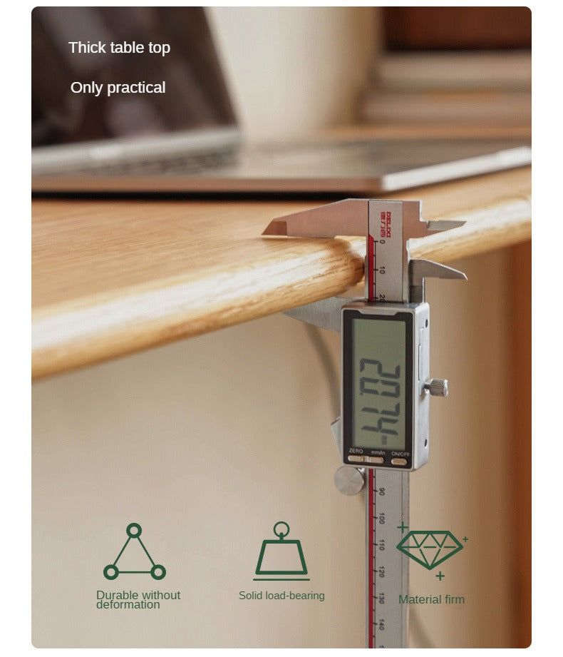 Oak Solid Wood Electric Lift Narrow Long Desk