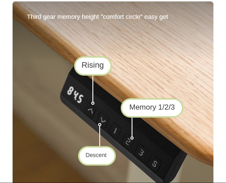 Oak Solid Wood Electric Lift Narrow Long Desk