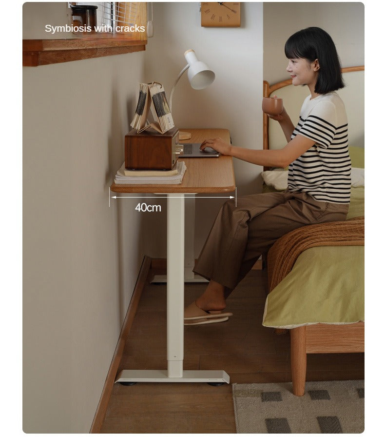 Oak Solid Wood Electric Lift Narrow Long Desk