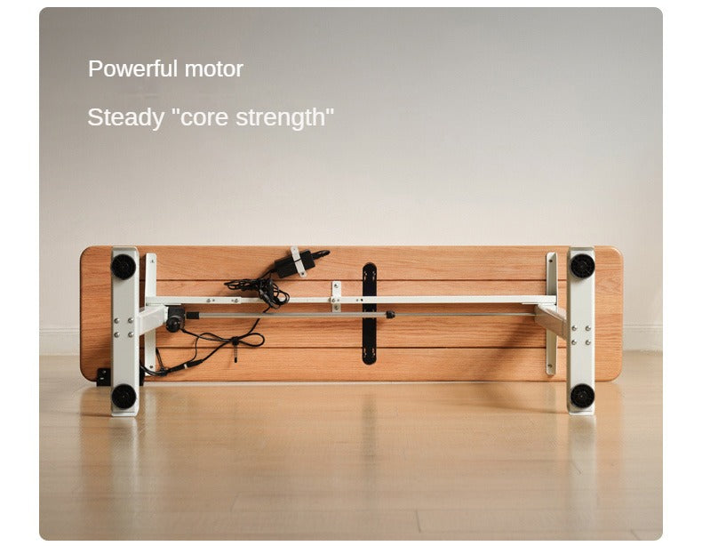 Oak Solid Wood Electric Lift Narrow Long Desk