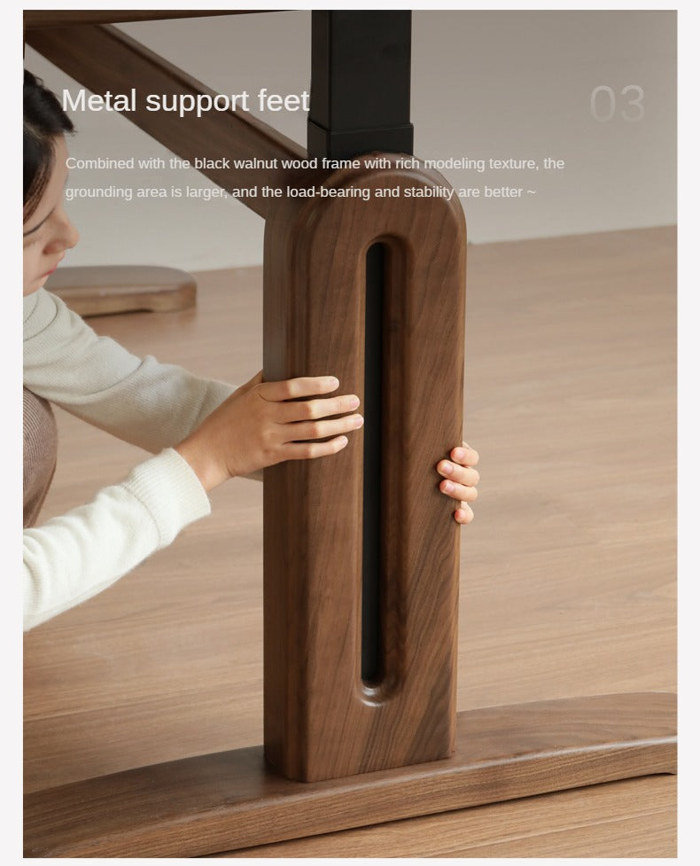 Black Walnut Solid Wood Electric Lift Desk