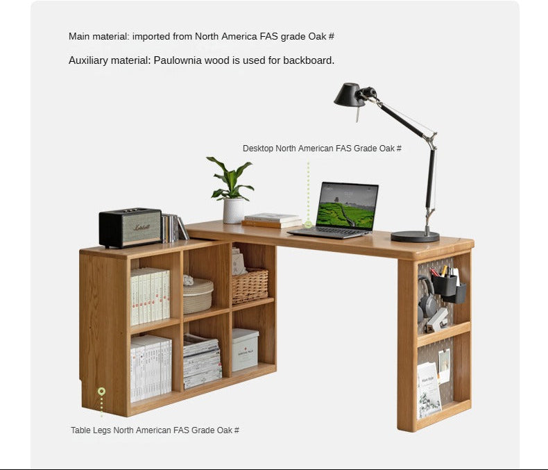 Oak Solid Wood Simple Corner Desk