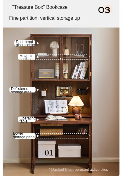 Oak, Black Walnut Solid Wood Desk Bookshelf Computer Desk Study Table