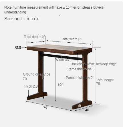 Oak, Black Walnut Solid Wood Desk Bookshelf Computer Desk Study Table