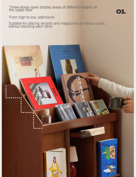 Poplar Solid Wood Household Bookcase.