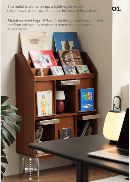 Poplar Solid Wood Household Bookcase.