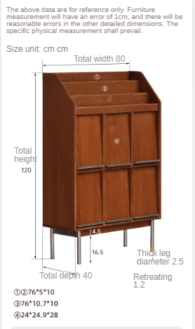 Poplar Solid Wood Household Bookcase.