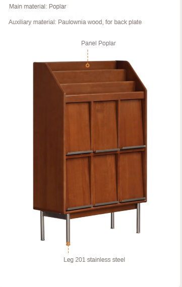 Poplar Solid Wood Household Bookcase.