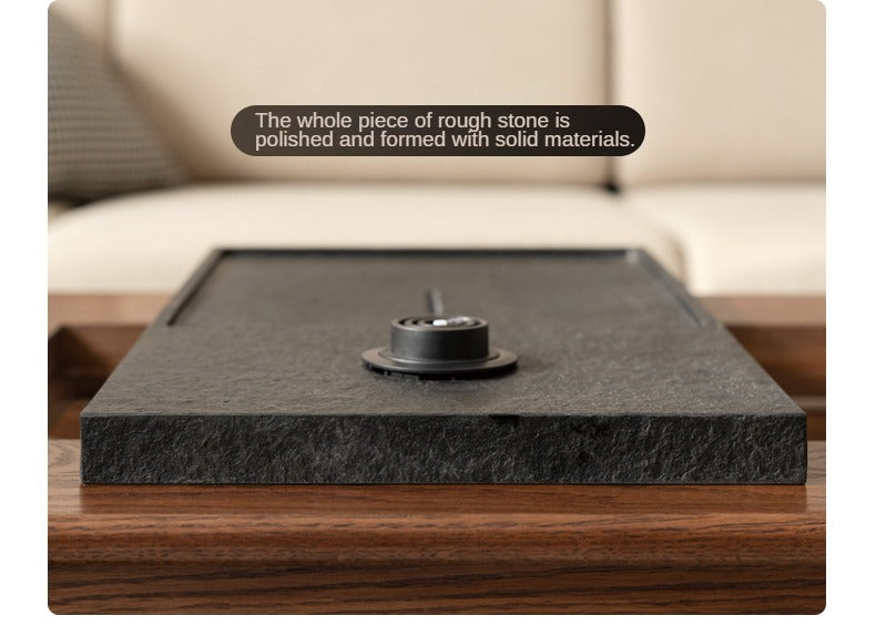 Ash Solid Wood Mobile Tea Brewing Integrated Tea Table