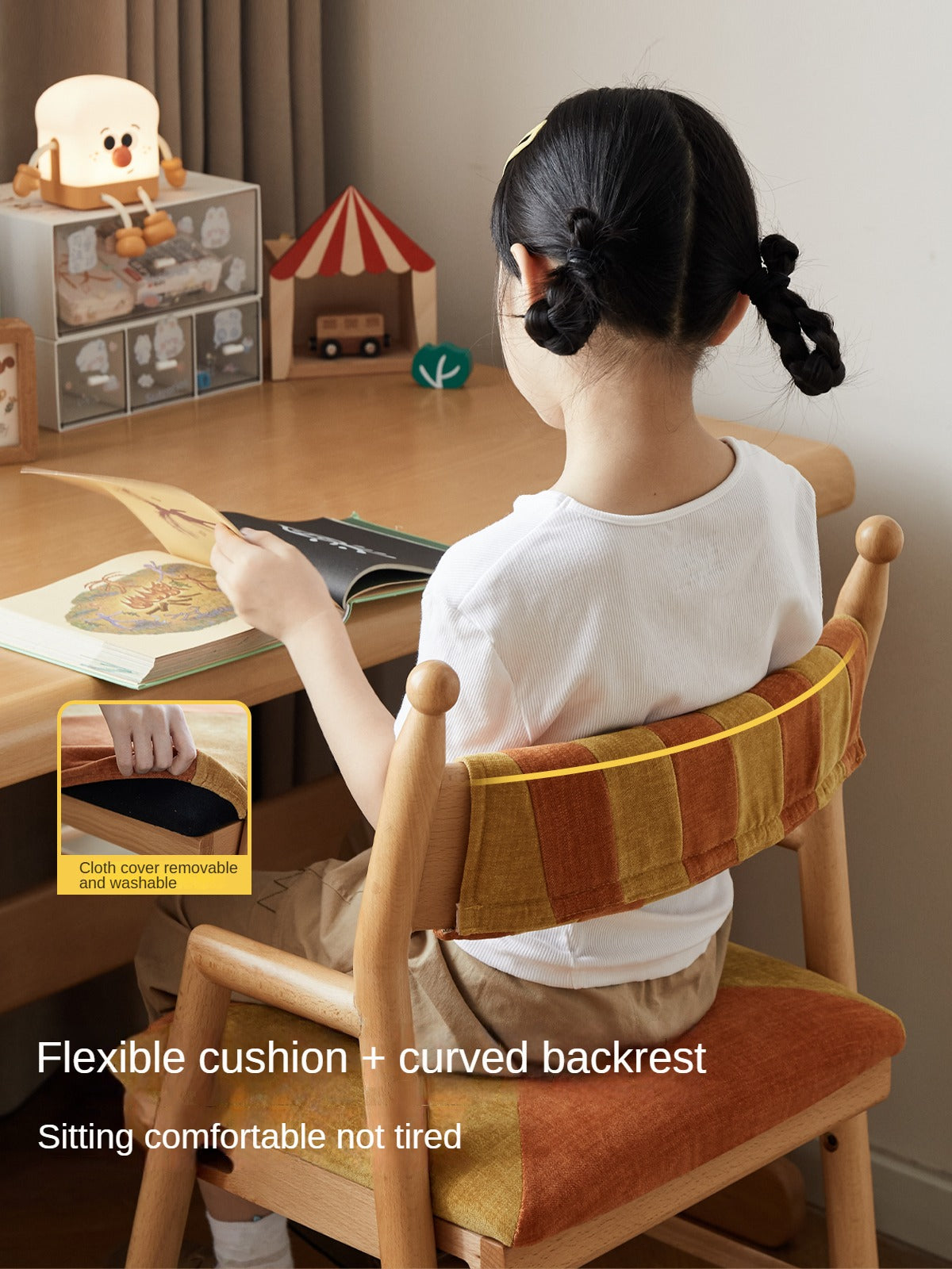 Beech Solid Wood Children's Adjustable Learning Chair.