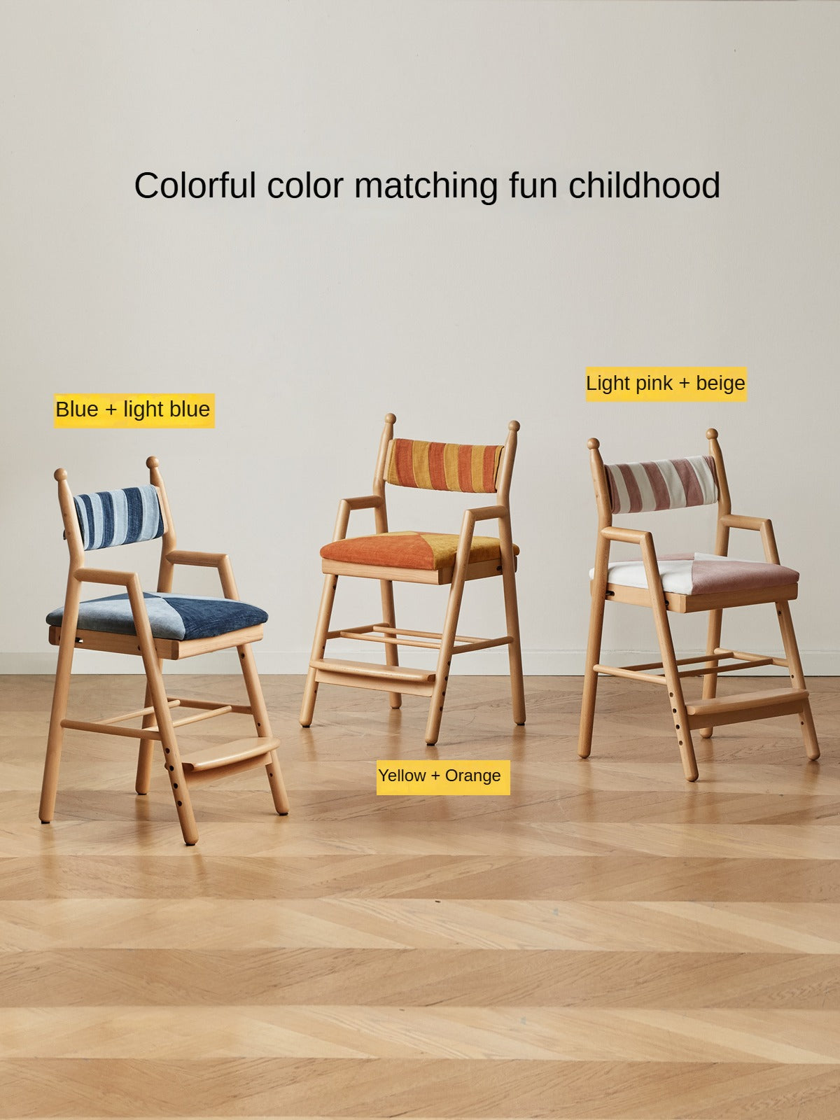 Beech Solid Wood Children's Adjustable Learning Chair.