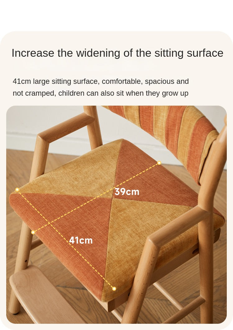 Beech Solid Wood Children's Adjustable Learning Chair.