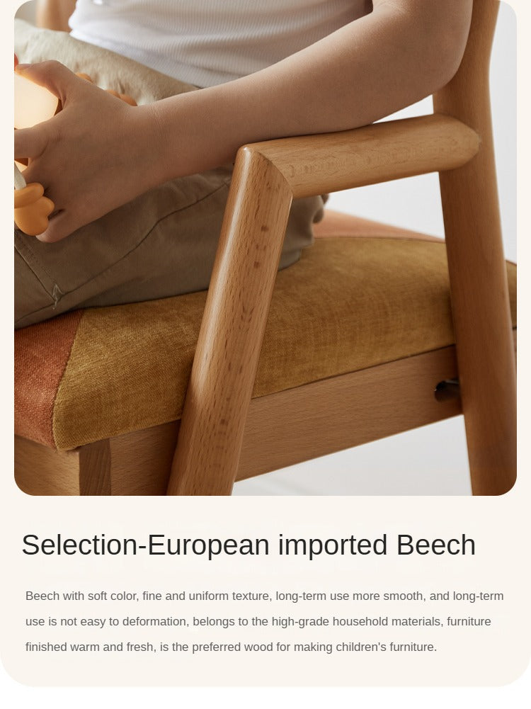 Beech Solid Wood Children's Adjustable Learning Chair.
