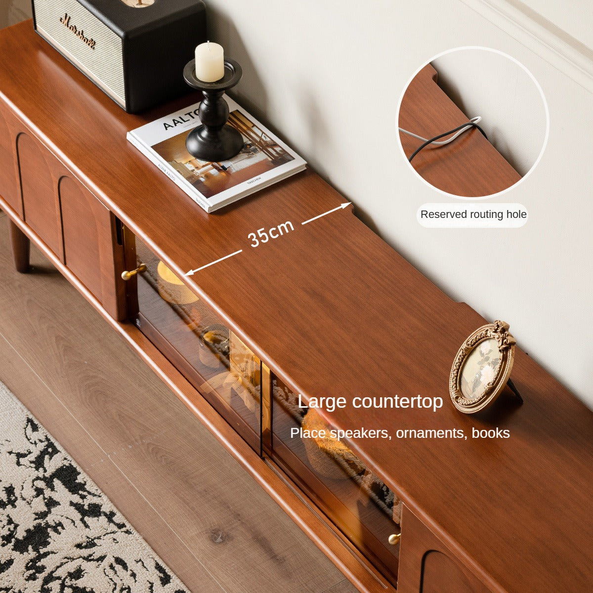 Poplar Solid Wood Antique Style TV Cabinet.