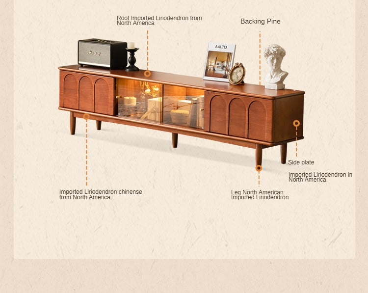 Poplar Solid Wood Antique Style TV Cabinet.