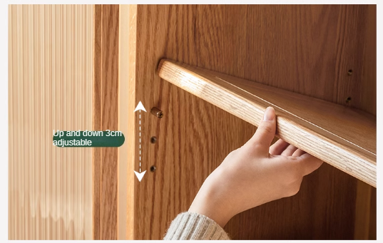 Oak, Beech Solid Wood Modern Side Cabinet.
