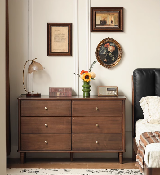 Black Walnut Solid Wood Retro Cabinet.