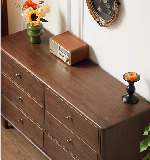 Black Walnut Solid Wood Retro Cabinet.