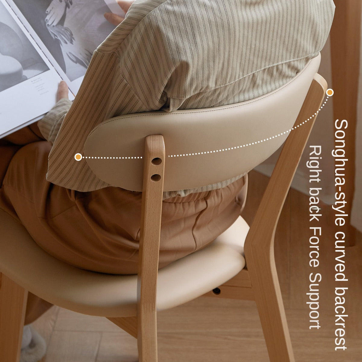 Beech Solid Wood Dining Soft Padded Butterfly Chair 4pcs