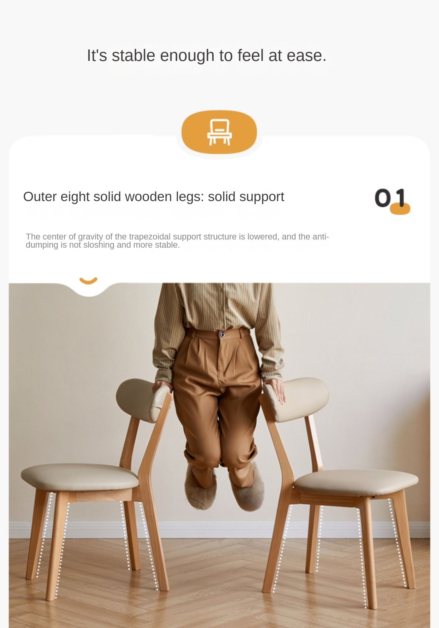 Beech Solid Wood Dining Soft Padded Butterfly Chair 4pcs