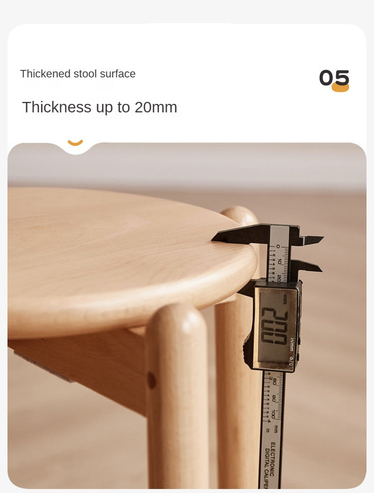 Beech Solid Wood Stackable Stools